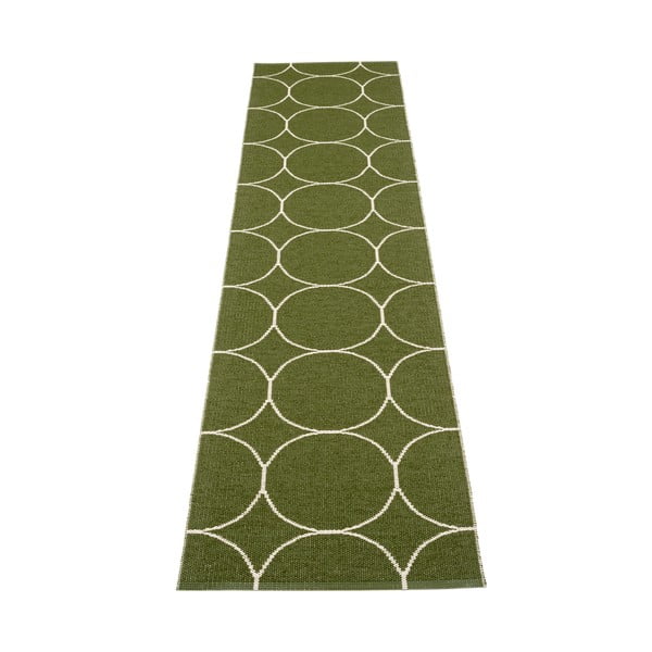 Tmavě zelený vnitřní a venkovní běhoun 70x300 cm Boo Dark Olive – Pappelina