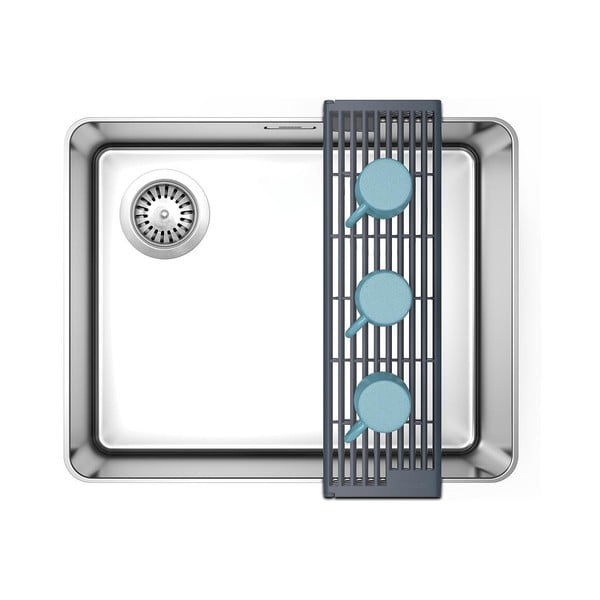 Šedá nastavitelná plastová odkapávací mřížka na dřez 43x13 cm Platform – Joseph Joseph-image-3