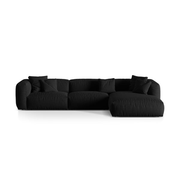 Černá modulární rohová pohovka (pravý roh) Martina – Micadoni Home