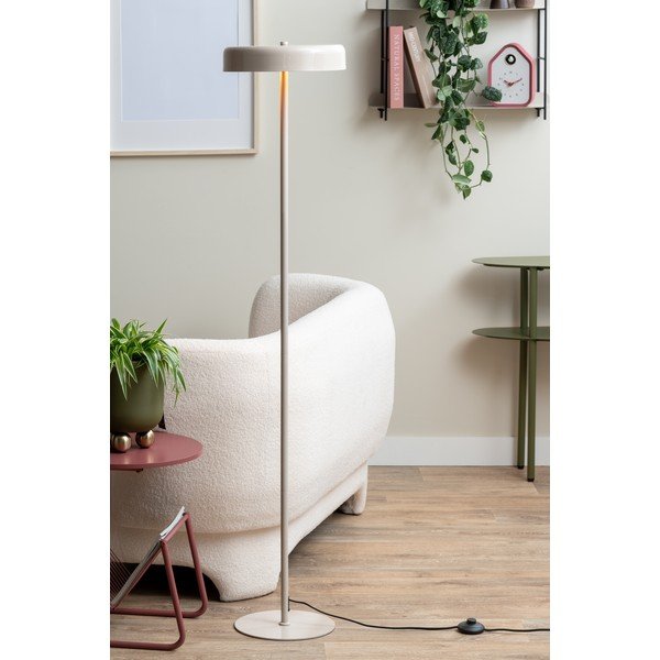 Béžová stojací lampa s kovovým stínidlem (výška 140 cm) Riqueza Palo – Leitmotiv-image-1