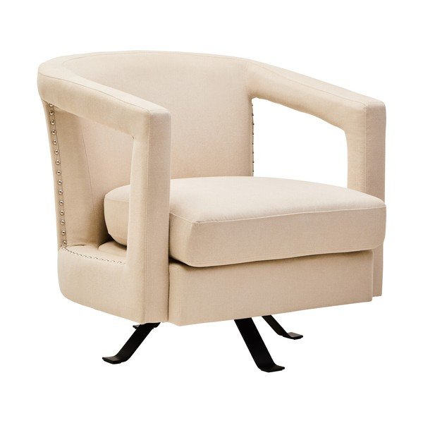 Béžové otočné sametové křeslo Hestia – Premier Housewares
