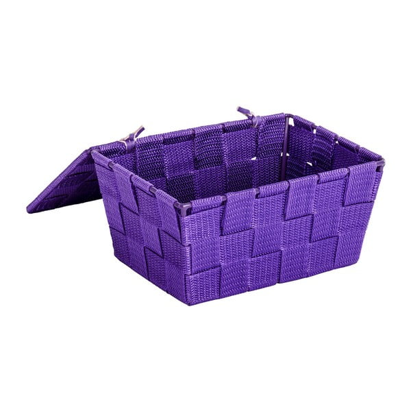 Fialový košík s víkem Wenko Adria, 14 x 19 cm-image-2