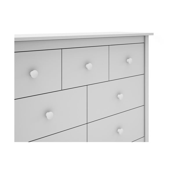 Bílá nízká dětská komoda z borovicového dřeva 110x80 cm Max – Marckeric-image-1