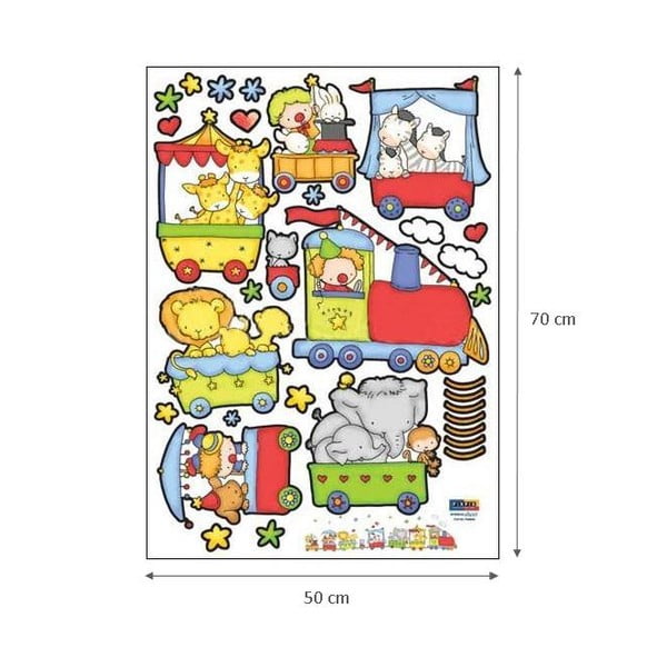 Nástěnná samolepka Train of circus animals, 120 cm-image-2