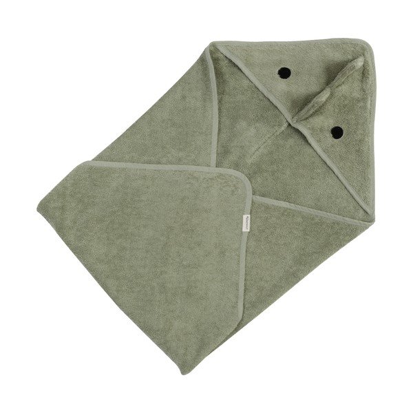 Zelená bavlněná dětská osuška s kapucí 75x75 cm Dinosaur – Kindsgut-image-3