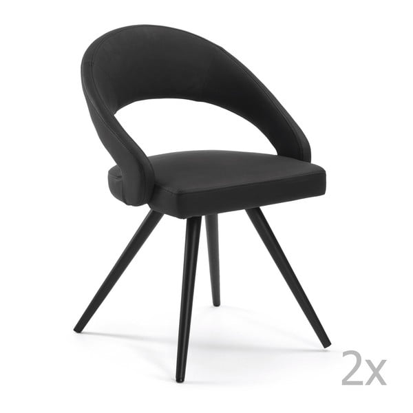 Sada 2 černých židlí La Forma Vivan