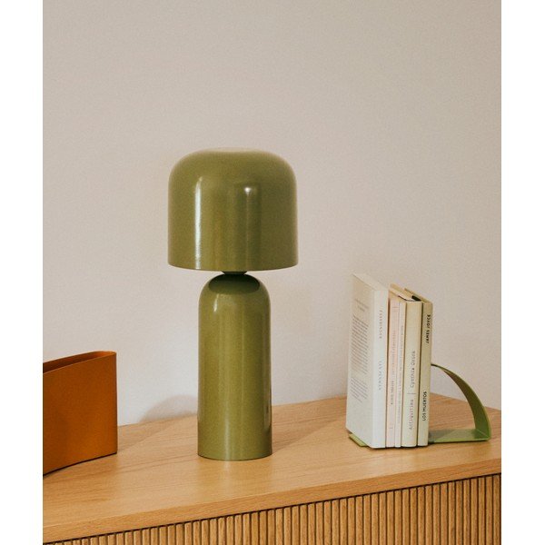 Zelená kovová stolní lampa (výška 38 cm) Monze – Kave Home-image-1