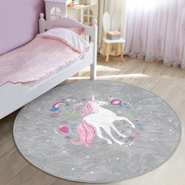 Šedý dětský koberec ø 120 cm Comfort – Mila Home-image-2
