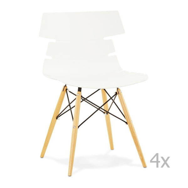 Sada 4 bílých jídelních židlí Kokoon Design Strata