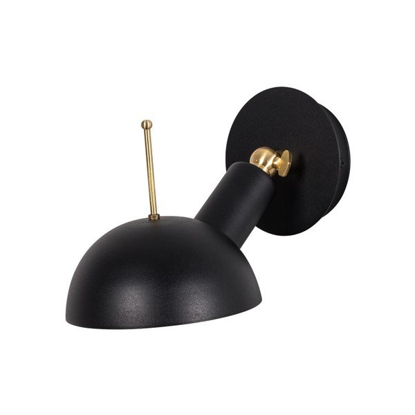 Černé nástěnné svítidlo s detailem ve zlaté barvě Way Wall Lamp Oglio-image-1