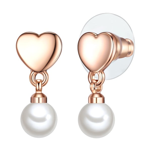 Náušnice s bílou perlou Perldesse Eia, ⌀ 0,6 cm