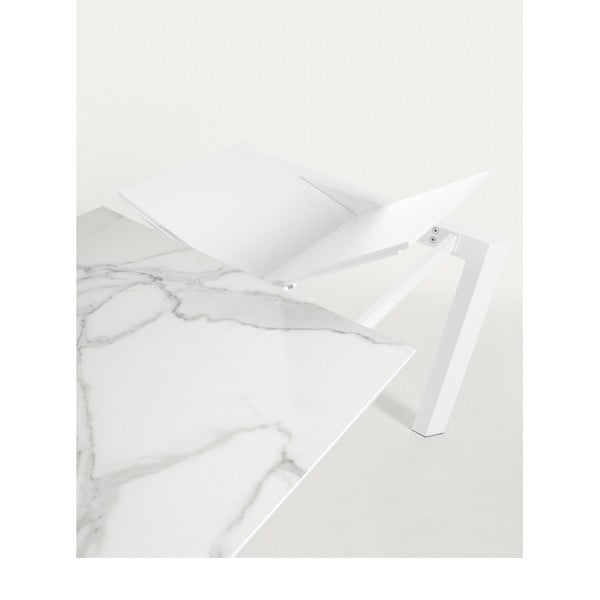 Rozkládací jídelní stůl s přídavnou deskou s deskou v dekoru mramoru 80x120 cm Axis – Kave Home-image-1