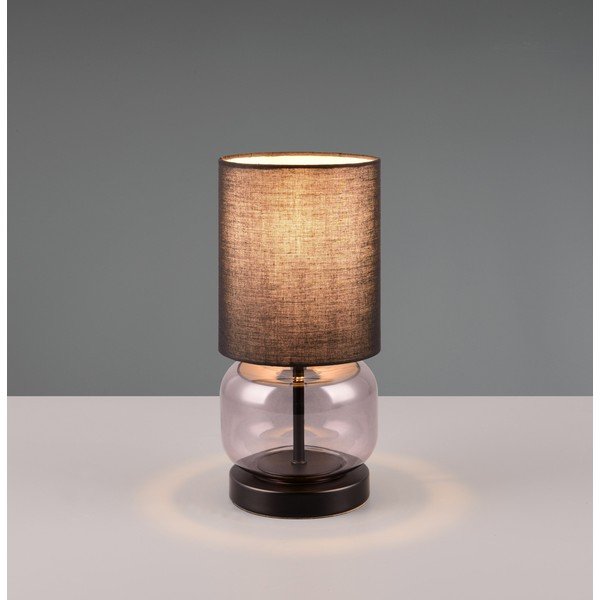 Černo-fialová stolní lampa s textilním stínidlem (výška 28,5 cm) Elio – Trio-image-1