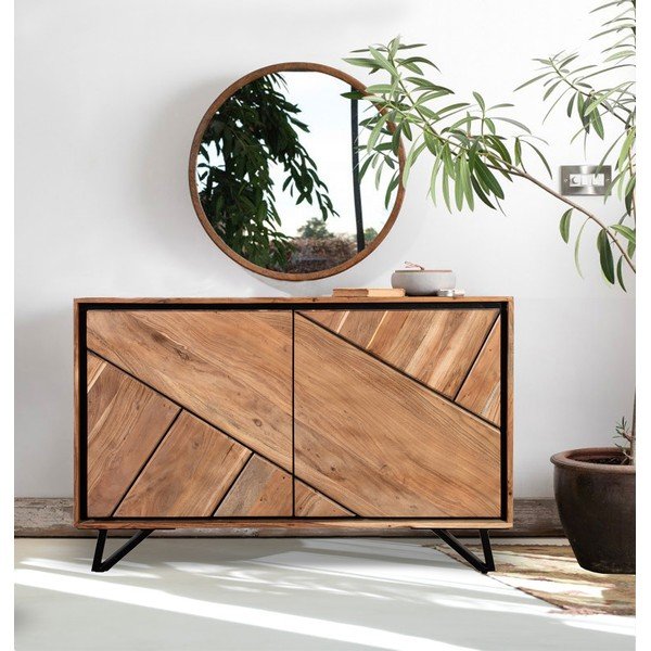 Skříňka z masivu akácie v přírodní barvě 120x78x40 cm Ambala – Interia Home & Living-image-1