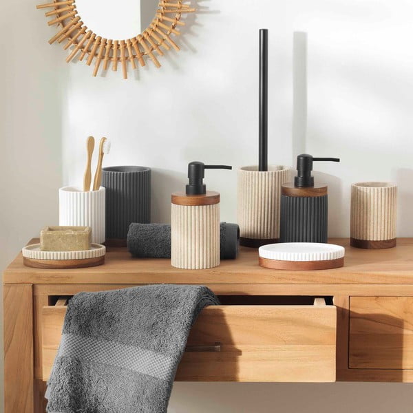 Bílý dávkovač mýdla z polyresinu 350 ml Niagara – douceur d'intérieur-image-1