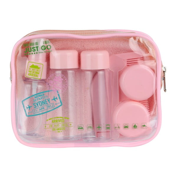 Cestovní růžový mini set na kosmetiku Le Studio Avion Rose
