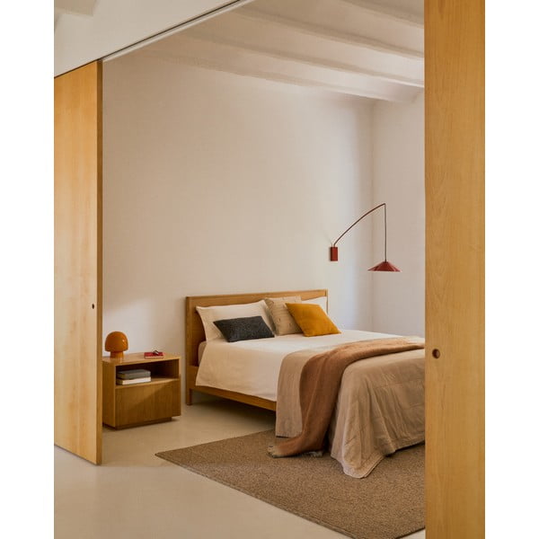 Světle hnědý bavlněný prošívaný přehoz 180x260 cm Isor – Kave Home-image-1