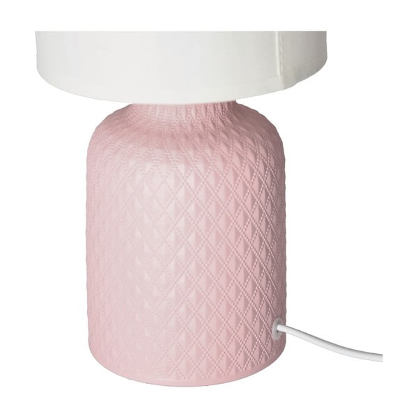 Růžová stolní lampa s textilním stínidlem (výška 32 cm) Iner – Candellux Lighting-image-3