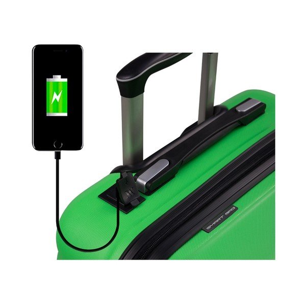 Zelený cestovní kufr na kolečkách s USB portem My Valice COLORS RESSNO Cabin Suitcase-image-2
