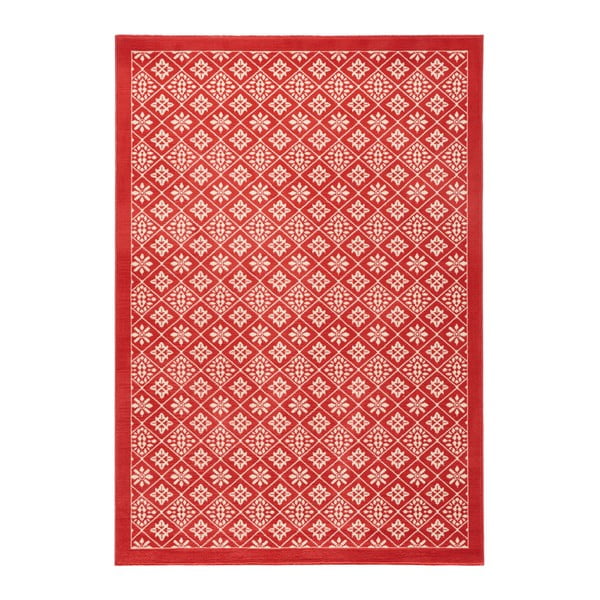 Červený běhoun Hanse Home Gloria Tile, 80 x 200 cm