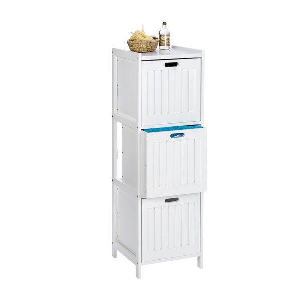 Bílá dřevěná skříňka do koupelny se 3 šuplíky Wenko Oslo-image-2