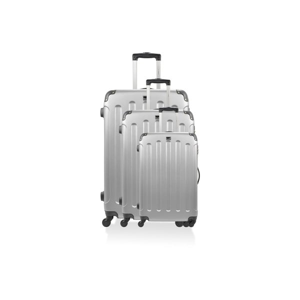 Sada 3 stříbrných cestovních kufrů na kolečkách Bluestar Lopez