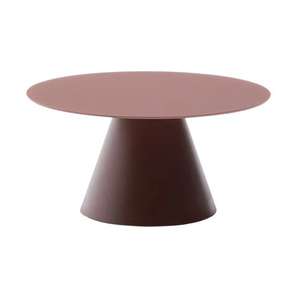 Kulatý konferenční stolek se skleněnou deskou v terakotové barvě ø 80 cm Wilshire – Kave Home