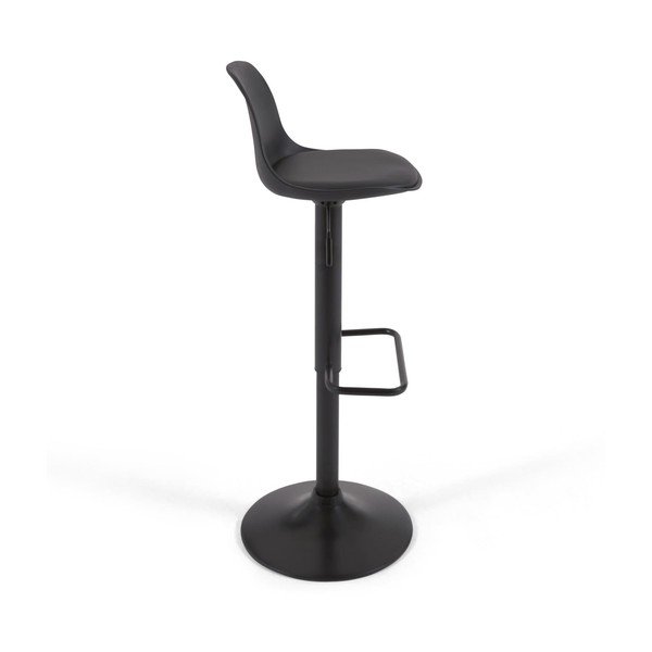 Matně černá barová židle s nastavitelnou výškou z imitace kůže (výška sedáku 60 cm) Orlando-T – Kave Home-image-3