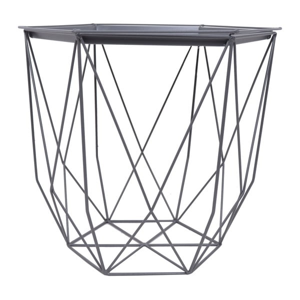 Šedý kovový zahradní stolek Ewax Web, ⌀ 39 cm