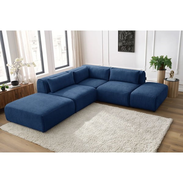 Tmavě modrá rohová pohovka (variabilní) Jeanne – Bobochic Paris-image-1