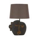 Hnědá stolní lampa s textilním stínidlem (výška 39,5 cm) Tribal – Mauro Ferretti