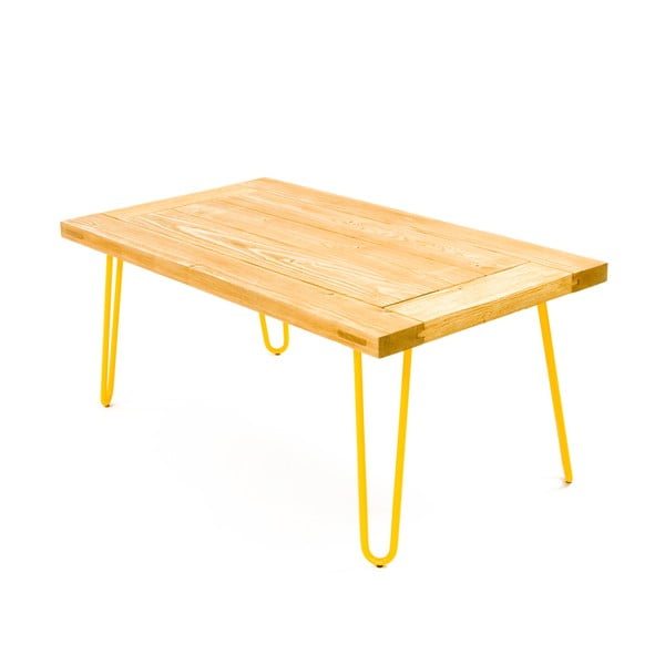 Konferenční stolek Table 100x60 cm, žluté nohy