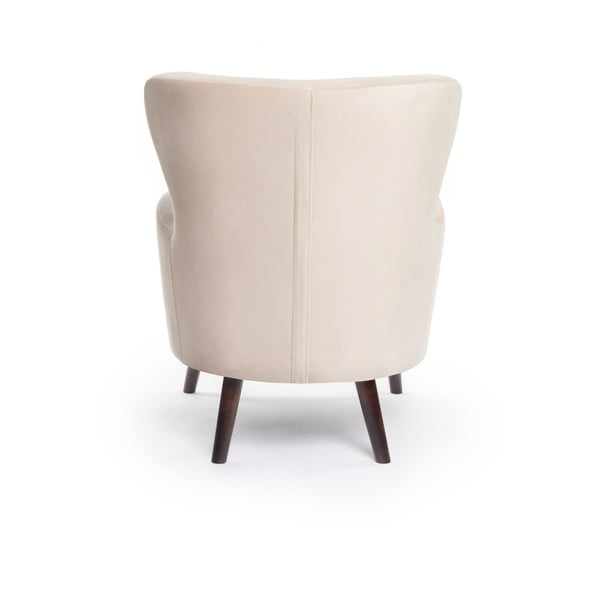 Béžové sametové křeslo ušák Noemye – Bonami Selection-image-4