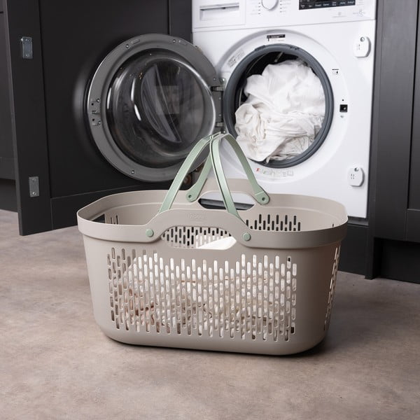 Světle hnědý plastový koš na prádlo 45 l – Addis-image-3