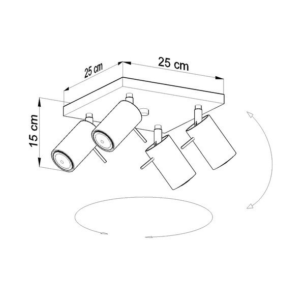 Šedé stropní svítidlo Sollux Etna Quatre-image-2