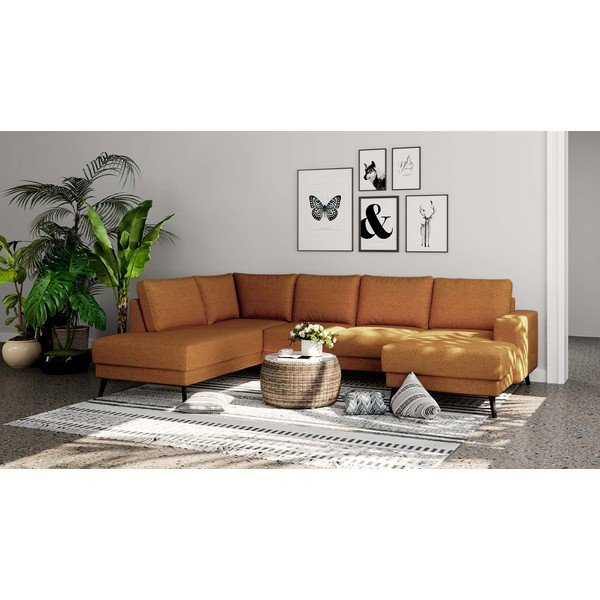 Oranžová rohová pohovka (levý roh) Fynn – Ghado-image-1