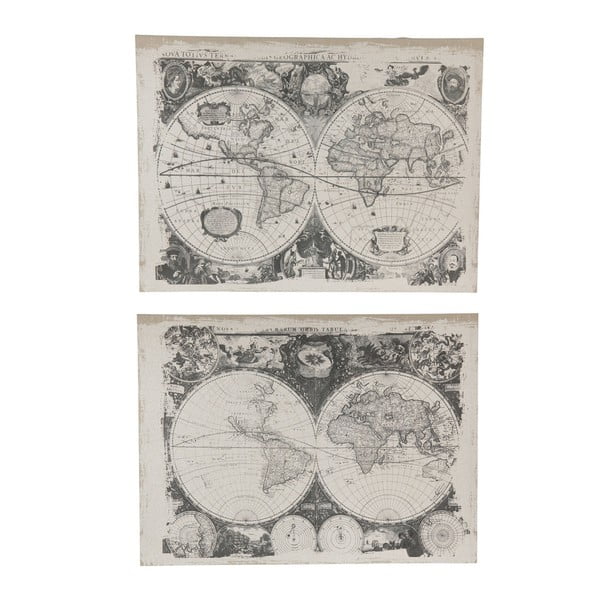 Sada 2 nástěnných obrazů Côté Table Atlas