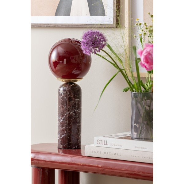 Vínová mramorová stolní lampa (výška 38 cm) Lazio Sphere – Leitmotiv-image-2