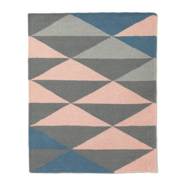 Vlněný koberec triangle 120x150 cm, petrolejový
