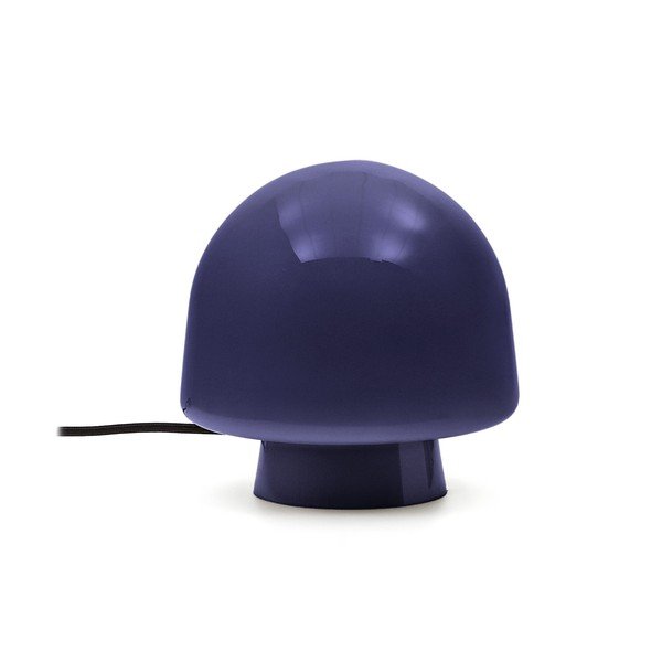 Tmavě modrá stolní lampa se skleněným stínidlem (výška 20 cm) Reig – Kave Home