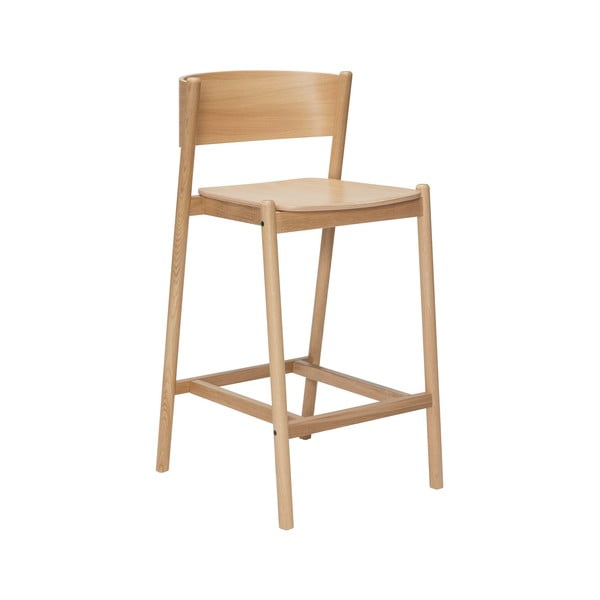 Barová židle v dekoru dubu v přírodní barvě (výška sedáku 75 cm) Oblique – Hübsch