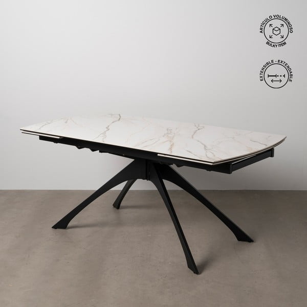 Rozkládací jídelní stůl s deskou v dekoru mramoru s přídavnou deskou 90x180 cm Rocía – Ixia-image-1