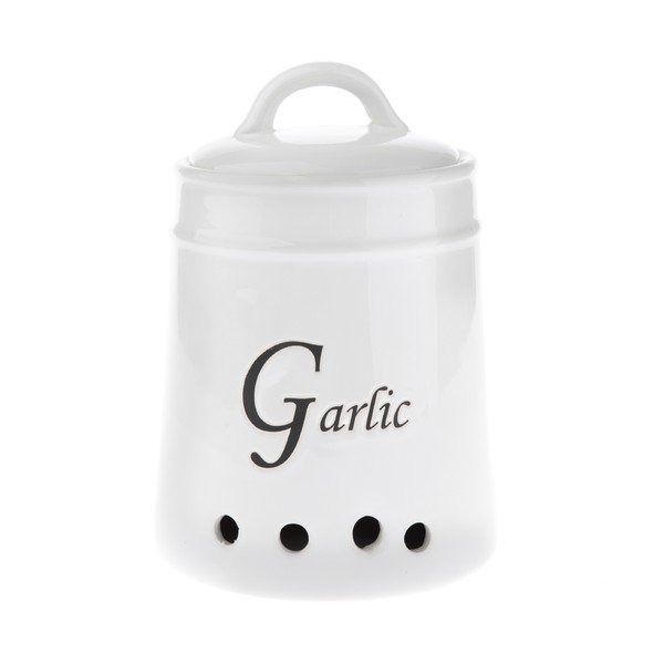 Bílá keramická dóza na česnek Dakls, 1770 ml