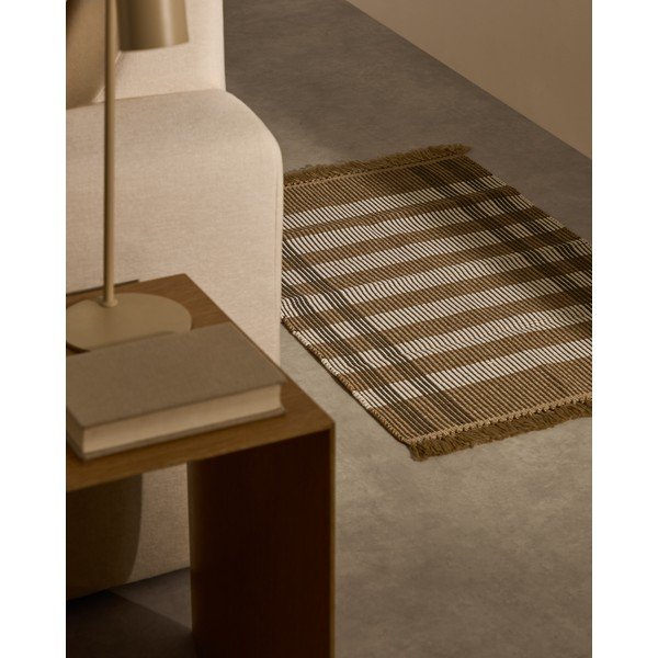 Béžový oboustranný/ručně tkaný koberec 60x90 cm Barani – Kave Home-image-1