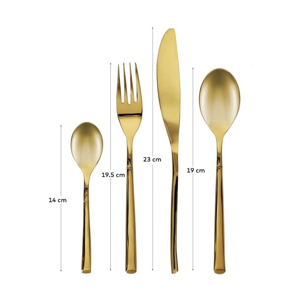 Nerezový příbor 16 ks ve zlaté barvě Lite – Kave Home-image-3