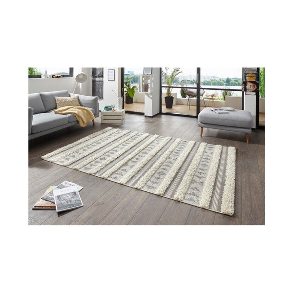 Šedý koberec Mint Rugs Handira Tribal Stripes, 155 x 230 cm-image-3