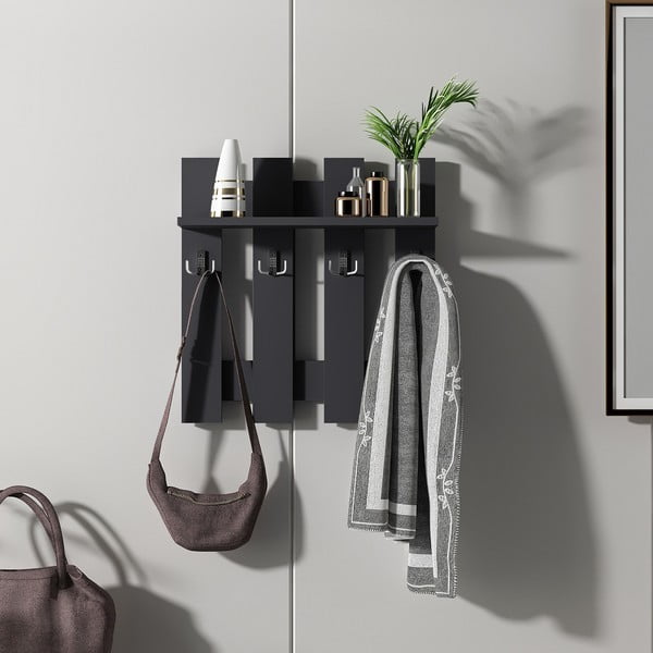 Černý nástěnný věšák Utica – Kalune Design-image-1