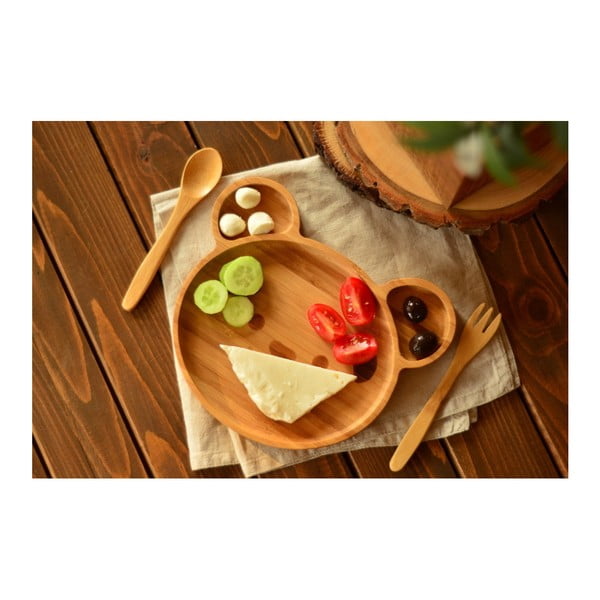 Jídelní set pro děti z bambusu Bambum Teddy-image-2