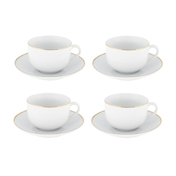 Bílé porcelánové šálky v sadě 4 ks 200 ml Gold Chic – Villa Altachiara