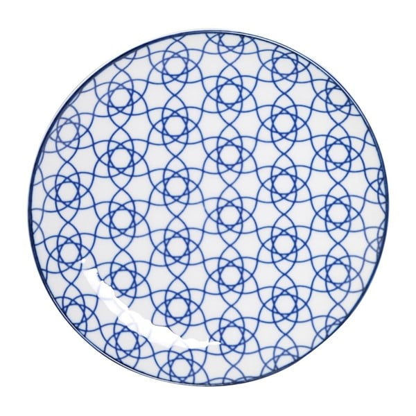 Modrý porcelánový talíř Tokyo Design Studio Stripe